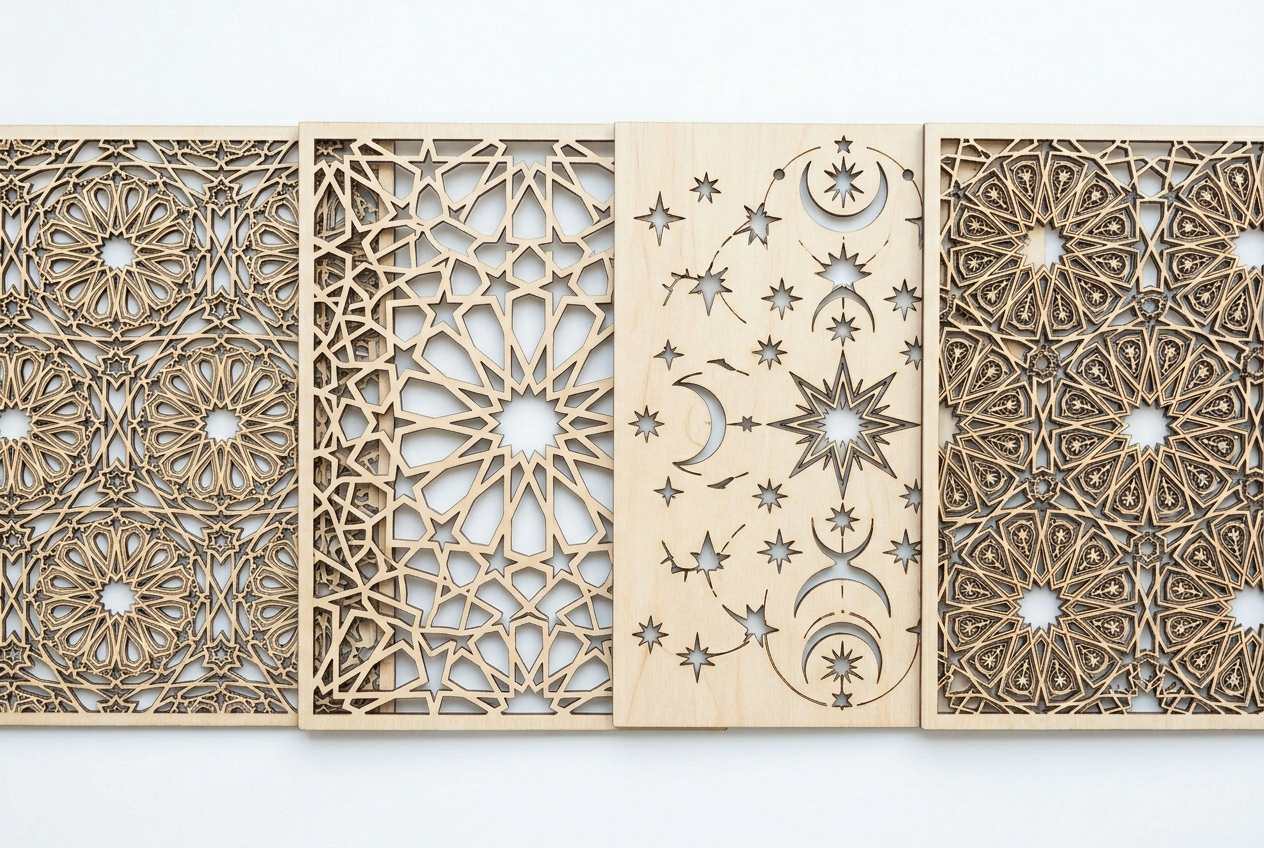 Close-up of laser cutting 3mm basswood sheet showing clean precise cut edge with no fuzzy fibers