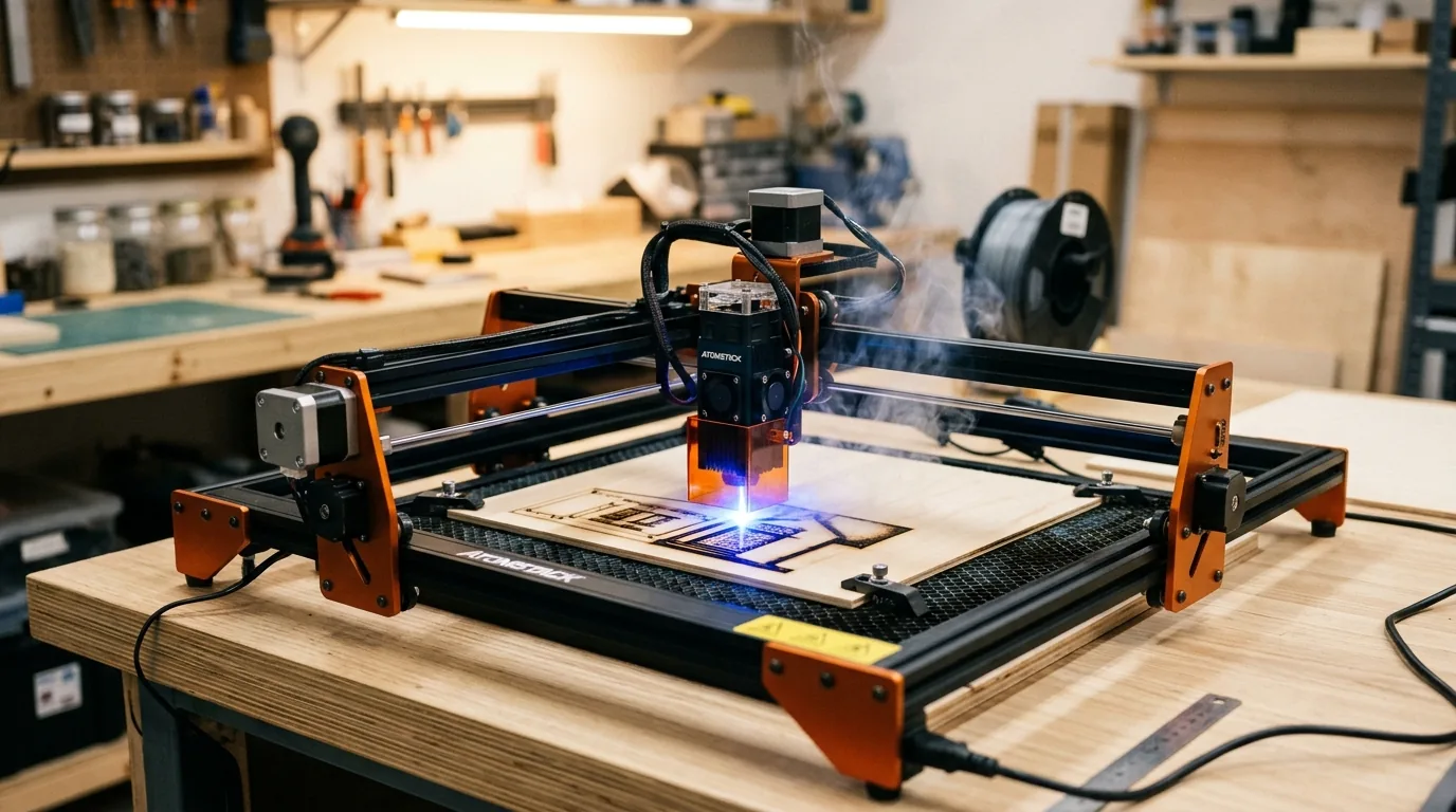 Atomstack A10 Pro laser engraver cutting 3mm basswood sheet