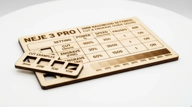 NEJE 3 Pro laser engraver cutting 3mm basswood sheet