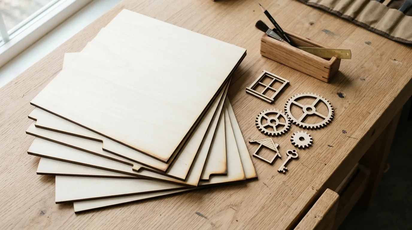 Creality Falcon 22W laser engraver cutting 3mm basswood sheet with visible laser beam and air assist plume