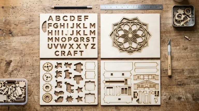 3mm basswood sheet being cut on a laser engraver showing single-pass and multi-pass sections side by side