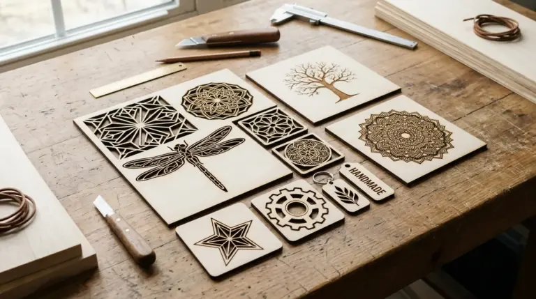 Two Trees TTS-55 laser engraver cutting 3mm basswood sheet